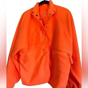 Button down fleece - Zenana neon orange
